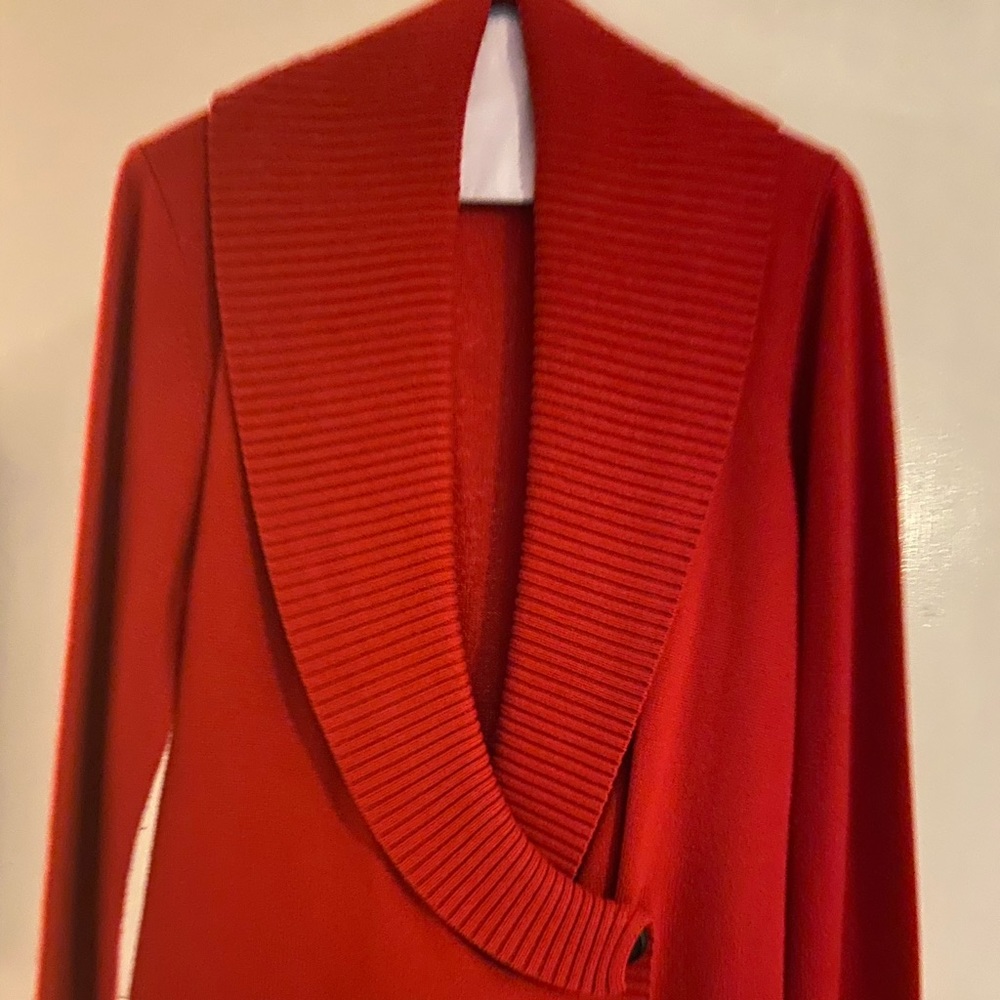 Escada-Red crossover sweater -size 42